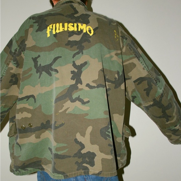 Fillisimo ss24 camo oversized jacket with yellow paint details - Picture 2 of 2
